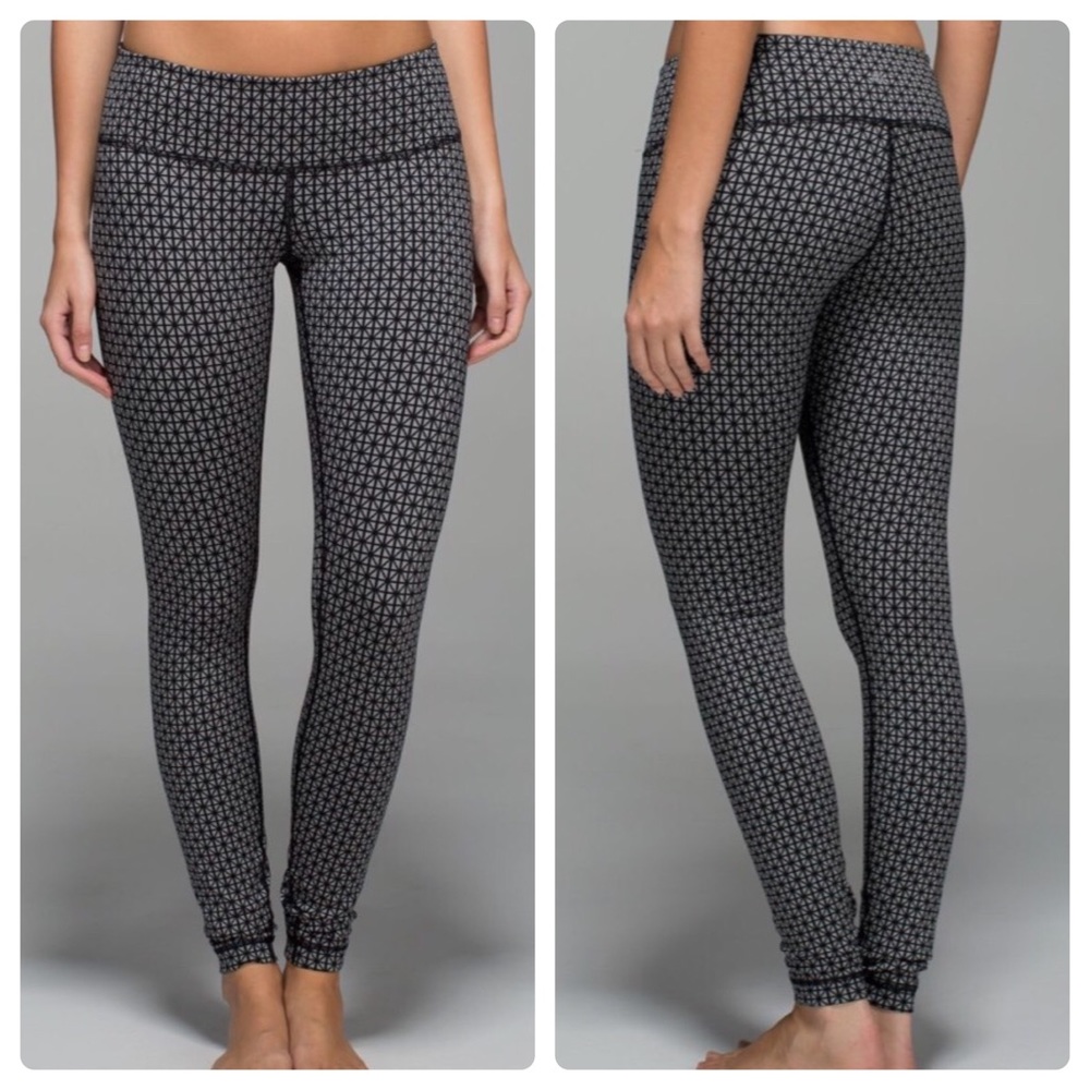 Lululemon Wunder Under Luon Tri Geo silver legging